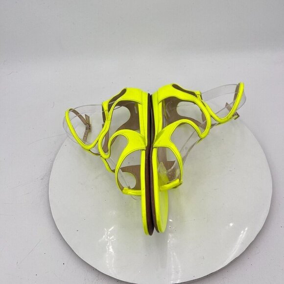 Jimmy Choo Women Size EU 39 US 9 Shocking Yellow Patent Leather Gladiator Shoes - Picture 7 of 13